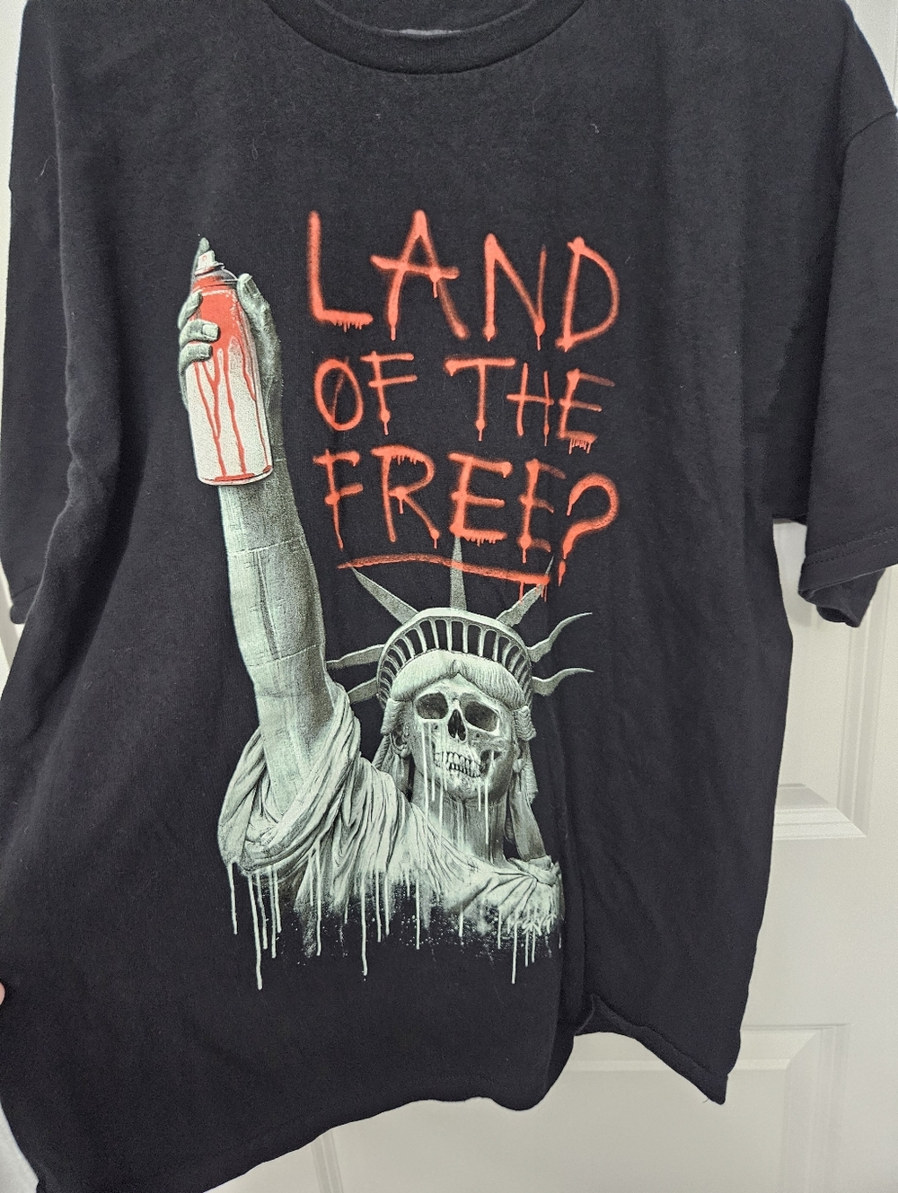 Skygraphx Land Of The Free Black Graphic Men’s T-Shirt Large